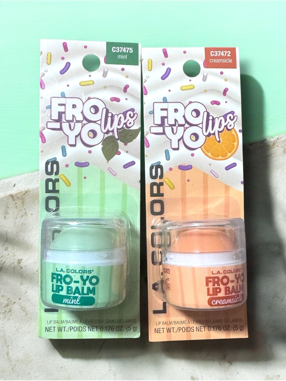 L.A. COLORS Fro-Yo Lip Balm Duo — Mint & Creamsicle